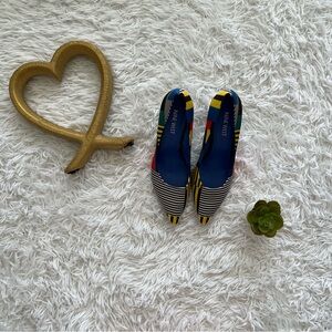 Nine West Blue and Yellow Heels
